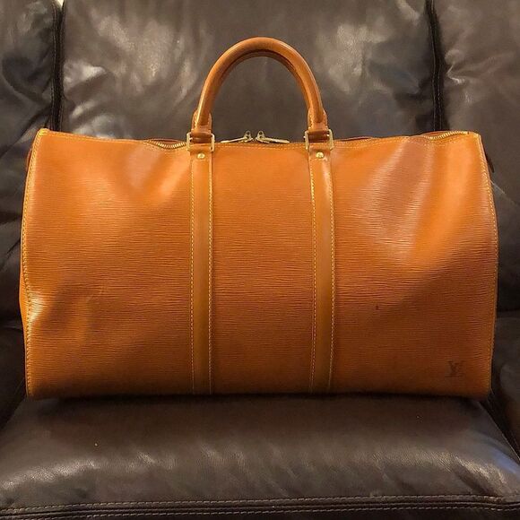 M LOUIS VUITTON Cipango Gold Epi Leather Keepall LV 50 Boston Travel Bag VI0994 - Picture 17 of 17